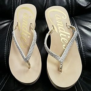 candies wedge flip flops